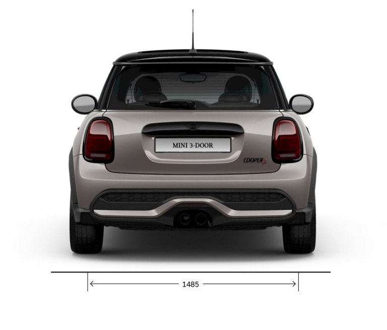 MINI 3-door Hatch – поглед од назад – димензии