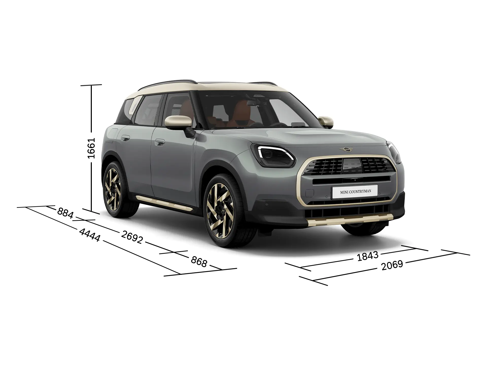 MINI Countryman - Преден поглед со димензии