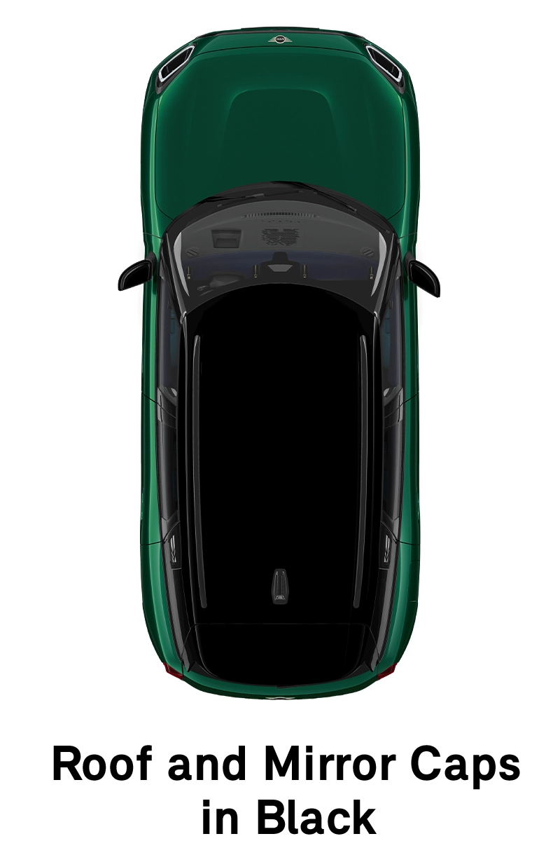 MINI кров: Капаци за кровот и ретровизорите во црно