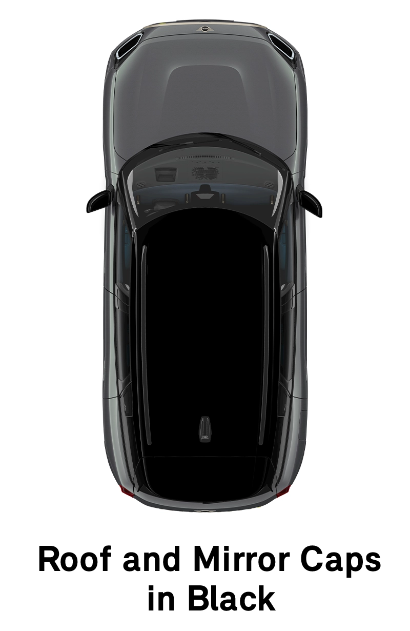 MINI кров: Капаци за кровот и ретровизорите во црно