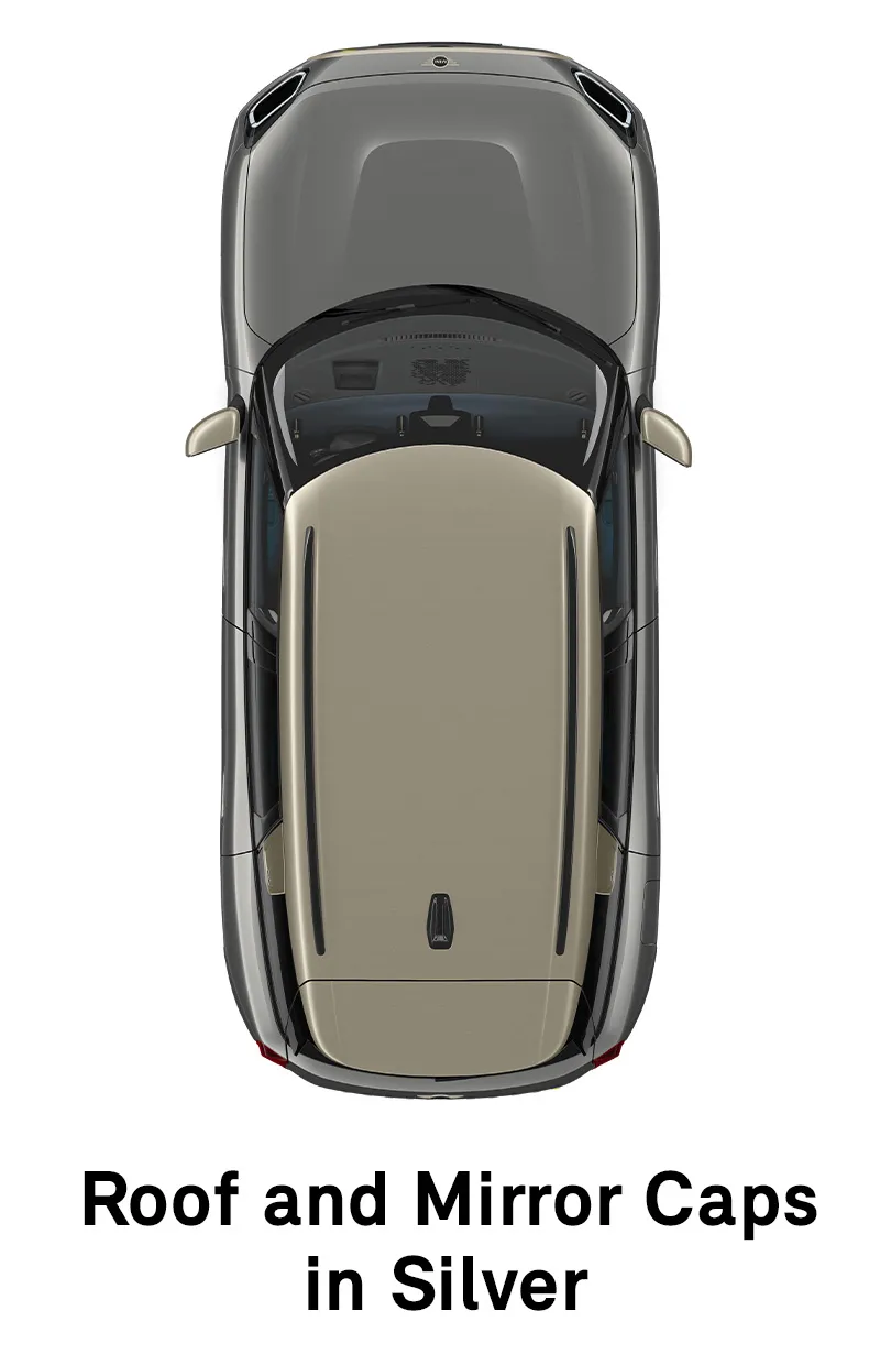 MINI кров: Капаци за кровот и ретровизорите во сребрено